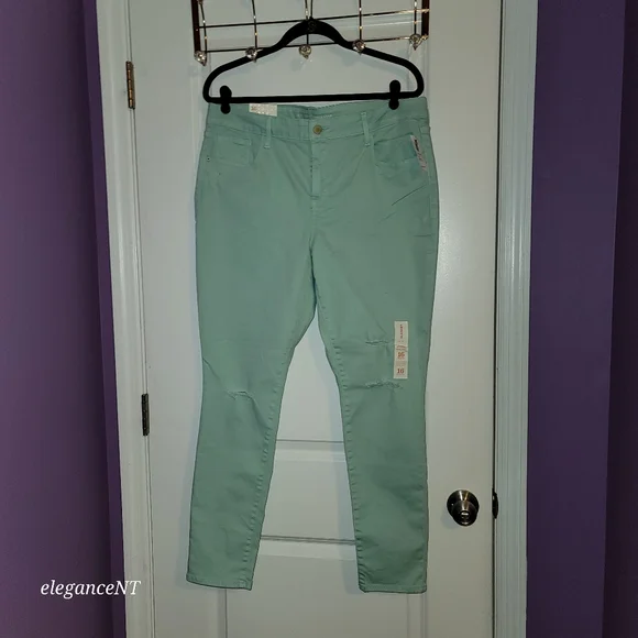 Old Navy Seafoam Green Rockstar mid-rise jeans Sz: 16 NWT - Picture 8 of 8
